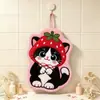 Toalla de Mano de Gato Linda, Adorable Vellón de Coral, Colgable, Engrosada, Absorbente, Secado Rápido, Paño de Cocina, Toalla de Mano para Baño