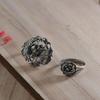 Anillo de Plata de Ley S925 Vintage Plata Tailandesa al por Mayor Moda Flor Peonía Edición Talla Abierta para Mujer