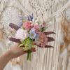 Luna Rosa Escuchando la Flauta Notas de Mano Flores Simuladas Hogar Diseño de Flores Artificiales Ramo de Mano para Boda Decoración de Pared Cf01454A