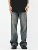 Outono e Inverno Novo Estilo Americano Jeans Vintage Lavado Desgastado Marca da Moda Masculina cleanfit Calças Longas Retas Largas