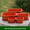 Vaso de plástico quadrado para flores atacado interno retangular renda antigo vaso para bonsai muda e plantio de vegetais especial frete grátis