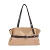 Bolso tote de ante Melard para mujer, nuevo de otoño e invierno 2026, bolso de axila con hebilla de cinturón vintage, bolso de gran capacidad