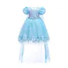 Vestido de Verano para Niña Vestido de Princesa Elsa Nuevo Estilo de Verano para Niña Vestido de Malla de Frozen Elsa a la Moda para Niña