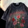 Camiseta Masculina Tendência Primavera Nova Manga Curta Moda Diária Marca de Moda Padrão Moda Jovem Masculina Versátil Gola Redonda Homens Tendência