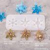 Resina de Cristal DIY Colgante Molde de Silicona Colgante Copo de Nieve Navideño Adorno de Tres Piezas Colgante con Agujero Copo de Nieve Recortado