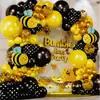 Set de Cadena de Globos Abejita Globo de Látex Película de Aluminio Revelación de Género Masculino y Femenino Decoración de Cumpleaños Arreglo de Globos