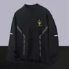 Camiseta de Veludo Dupla Face Gola Alta Manga Longa Outono e Inverno Masculina Slim Casual Camiseta Básica Masculina e Feminina Lapela Acolchoada Top Quente