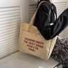 2022 nueva bolsa de lona bandolera de hombro de gran capacidad versátil letra moda casual estudiante bolsa tote