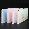 Bolsa transparente gruesa para documentos, bolsa con cremallera de PP, bolsa para archivos, estuche para lápices para estudiantes de primaria y secundaria, bolsa de almacenamiento portátil A4, al por mayor