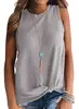 Nueva Camiseta sin Mangas Casual de Moda con Cuello Redondo y Dobladillo Retorcido de Amazon Transfronterizo Ebay, Disponible para Dropshipping