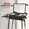 Estuche de Maquillaje Profesional para Maquillador con Luces Gran Capacidad con Espejo y Soporte de 24 Pulgadas Nuevo Estuche con Ruedas y Asa para Novia Maquillaje en el Lugar Hebilla Magnética