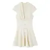 Al por mayor Verano 2026 Nuevo Estilo Europeo y Americano para Mujer Jacquard Satén de Seda Textura Mini Vestido 6393 Color de la Imagen