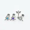 F136 Aleación de Titanio Zircón Espada Mariposa Clavo de Hueso de Oreja Implante Grado G23 Titanio Rosca Interna Perforación Joyería Clavo de Oreja Cabeza