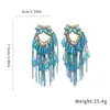 Aretes de Aguja Plateada con Diamantes, Perlas, Moño y Borlas; Estilo Retro de Lujo Ligero de Nicho; Aretes Únicos y de Alta Gama