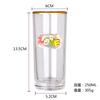 Taza de Vidrio Personalizada por el Fabricante con Parche Metálico y Letras Arcoíris, Taza de Agua Decorativa Metálica 3D con Borde Dorado, Vaso para Jugo