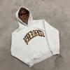 Parche de Letra de Comercio Exterior Transfronterizo Divertido Estilo High Street Hip-Hop Moderno Holgado con Capucha Sudadera Pulóver de Otoño e Invierno