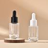 Frasco de fundo redondo transparente de 15ml com veia de prata, solução de estoque de essência, sub-engarrafamento, bomba de pressão rotativa, frasco conta-gotas de óleo essencial