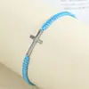 Nuevo Pulsera Cruz Tejida a Mano Pulsera de la Suerte Acero Inoxidable Cuerda Multicolor Fábrica de Joyería de Mano Transfronteriza Venta al por Mayor