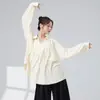 Ropa Diaria de Práctica para Estudiantes de Arte Estilo Nacional, Camisas Amplias para Cubrir, Ropa de Danza Clásica, Tops de Yoga Fluidos