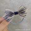 Elegante horquilla para el pelo de niña dulce estilo coreano para adulto lazo de hilo de seda a rayas azul oscuro clip BB clip de gota de agua clip para flequillo