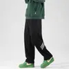 Calças Masculinas e Femininas de Primavera e Outono Calças Retas Estudantes Masculinos Calças de Perna Pesadas Calças Escolares com Cordão Calças Esportivas Casuais Listradas