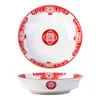 Cuenco Cerámico Estilo Hunan para Saltear, Plato Auspicioso y Deseoso para Saltear, Utensilios de Cocina, Cuenco Bajo Estilo Jiangxi, Uso Comercial