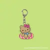 Transfronterizo Nuevo Dibujo Animado 2D Cuero Negro Gato Kt Llavero Acrílico Creativo Colgante para Mochila Estudiantil