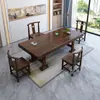 Nova Mesa de Chá de Madeira Maciça Estilo Chinês Placa Grande Conjunto Integrado de Mesa de Chá e Cadeira Combinação Mesa de Armazenamento de Chá para Escritório Doméstico