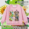 Plantas vs. Ropa Periférica de Zombies Caricatura Pistaplantas Sudadera Infantil Sudadera de Manga Larga Otoño/Invierno Top para Niños
