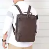 Mochila Mochila para Hombre Casual Simple de Negocios para Computadora de Cuero Moda Mochila Escolar para Estudiante de Secundaria y Universidad Marca de Moda