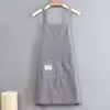 Delantal de Cocina para Mujer Delantal Doméstico de Algodón Puro Overol de Cocina para el Trabajo Elegante de Verano Nueva Moda Cintura para Hombre