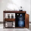 Mesa de Té Giratoria Móvil Balcón Hogar Máquina de Bar de Té Integrada Preparación de Té Mesa de Café Multifuncional Juego Completo Mesa de Té Gabinete de Agua para Té