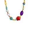 Collar de Estrella de Cristal de Colores Estilo Étnico Dopamina para Mujer Nuevo Diseño Retro Chino Collar para Clavícula