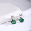 Aretes de Diamantes Cuadrados Ovalados de Pin Plateado de Alta Gama Lujo Ligero Moda Elegante Ins Distintivos Aretes de Nuevo Estilo para Mujer