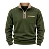 Sudadera Informal Casual Holgada de Manga Larga con Bolsillo y Bloque de Color, Cuello Alto Medio Cremallera para Hombre Otoño/Invierno Transfronterizo 2026