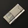 Encendedor inflable de gran capacidad a prueba de viento con punzón directo, de metal, para exteriores, transparente, con contenedor de gas y personalidad creativa para hombres
