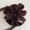 Scrunchie de Lã Retro com Bolinhas, Preguiçoso e Macio, Estilo Coreano, Elástico Versátil para Rabo de Cavalo e Coque