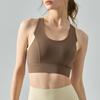 Roupa íntima esportiva de alta resistência combinando com cores de primavera e verão, peça única feminina com bojo no peito, fivela traseira sem costura, sutiã de ioga para corrida ao ar livre