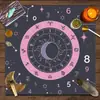 Toalha de mesa de cartas de Tarot, pano decorativo para jogos de tabuleiro, toalha de mesa de veludo com constelação de sol e lua, toalha de mesa de feira estilo ins
