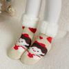 Calcetines para niños otoño e invierno engrosados de vellón de cordero tubo lindo caricatura hogar antideslizantes cálidos con felpa para niños y niñas Navidad