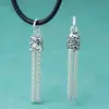 Plata 925 Colgante Suave con Borla Colgante Hecho a Mano DIY Cuerda Trenzada Pulsera con Cuentas Collar Pendientes Accesorios de Cristal y Plata
