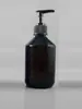 Plástico Azul Marrom Garrafa PET Garrafa Pura Lw Tampa Antifurto Garrafa com Bomba de Pressão Garrafa para Líquido de Banho Garrafa de Shampoo Garrafa Flor