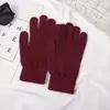 Guantes de Lana Tejida de Invierno para Mujer Estilo ins Cortavientos Cálidos a Prueba de Frío Guantes de Lana de Colores Caramelo Guantes de Invierno para Exteriores de Cinco Dedos