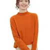 Suéter de Lana 100% Merino Australiano de Primera Línea Listo para Usar para Mujer, Tejido de Cuello Medio Alto, Capa Base de Color Sólido, Suéter Fino de Lana