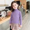 Outono 2022 Novo estilo camiseta infantil de manga comprida estilo western blusa de base estilo coreano ins moda feminina top interno roupa infantil
