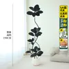 Planta Artificial Verde Grande Black Diamond Árbol de Goma Planta en Maceta de Interior para Sala de Estar Decoración de Planta de Árbol Imitación de Lujo Ligero de Gama Alta