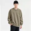 Sudadera casual de algodón chino de peso pesado para jóvenes, color liso, cuello redondo, manga larga, para primavera y otoño, simple y versátil, venta al por mayor del fabricante
