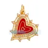 P04 L49B Accesorios para joyería DIY AMOR AMOR corazón circón rojo aceite goteando alas de cupido