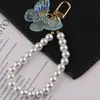 Estilo Ins Hebilla de Puerta de Mariposa Cadena de Perlas Cadena Colgante para Bolsos Hechos a Mano DIY Llavero Materiales para Joyería Accesorios