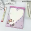 Colección de blocs de notas A5 desprendibles de dibujos animados, libro de páginas de colores para voltear, portapapeles de estudiante portátil, bloc de notas de mensajes